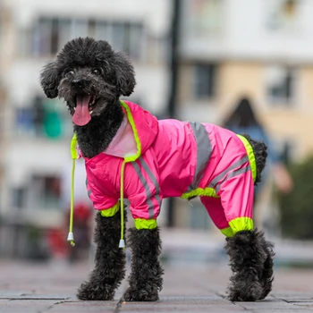 

Dog Rain Coat for Small Medium Dogs Waterproof Puppy Rain Clothes Reflective Dog Raincoat Breathable Spring Pet Jumpsuit Overall