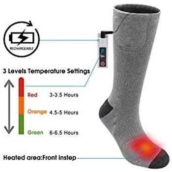 

1 Pair Electric Battery Heated Socks Feet Warmer Heater Ice Fishing Socks BMF88
