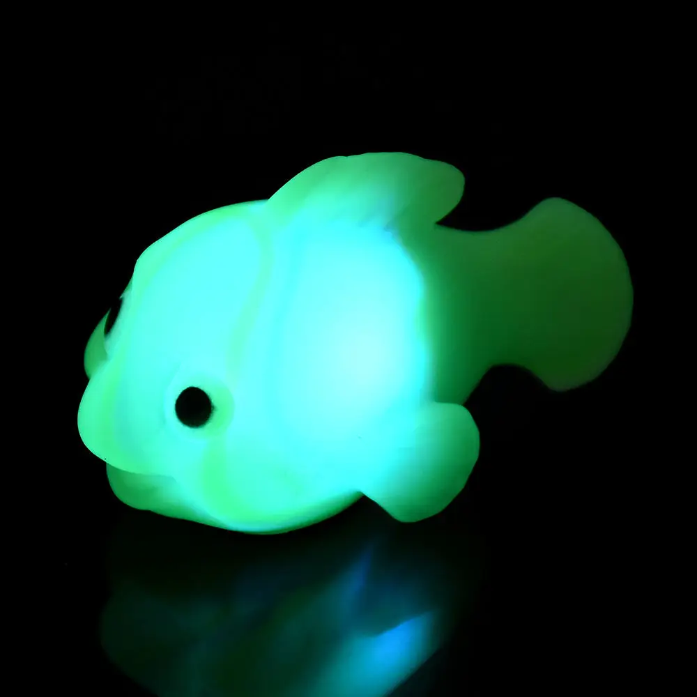 1 PC Bathroom LED Light Cute Animal Style Kids Toys Water Induction