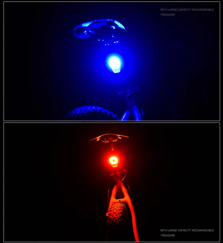 Perfect Walkfire 3 Color COB LED Bike Rear Light Bicycle Taillight Lamp USB Rechargeable Round Cycling Safety Light Bicycle Accessories 4