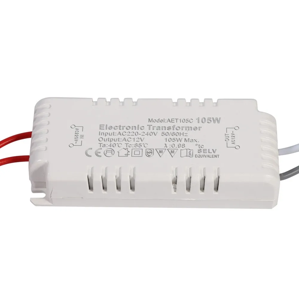 105 Вт электронный трансформатор с регулируемой яркостью 220V 12V светодиодный