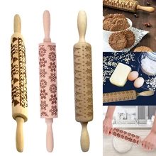 Рождество тиснение Скалка выпечки печенье, фондан, пирог тесто выгравированы ролик олень; Снежинка Скалка