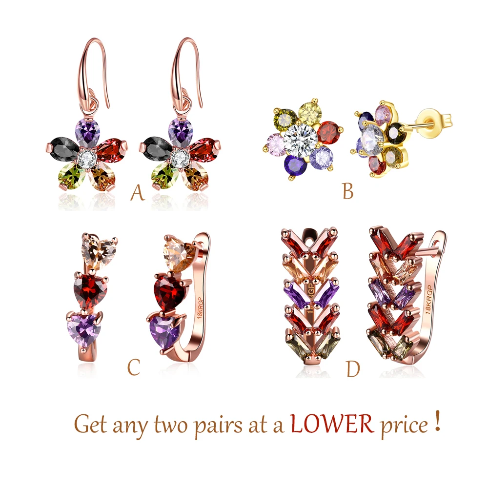 

Delicate Female Elegant Stud Earrings with Flower Pattern Bohemia Fancy Earrings for Women Romantic Gift for Girlfriend