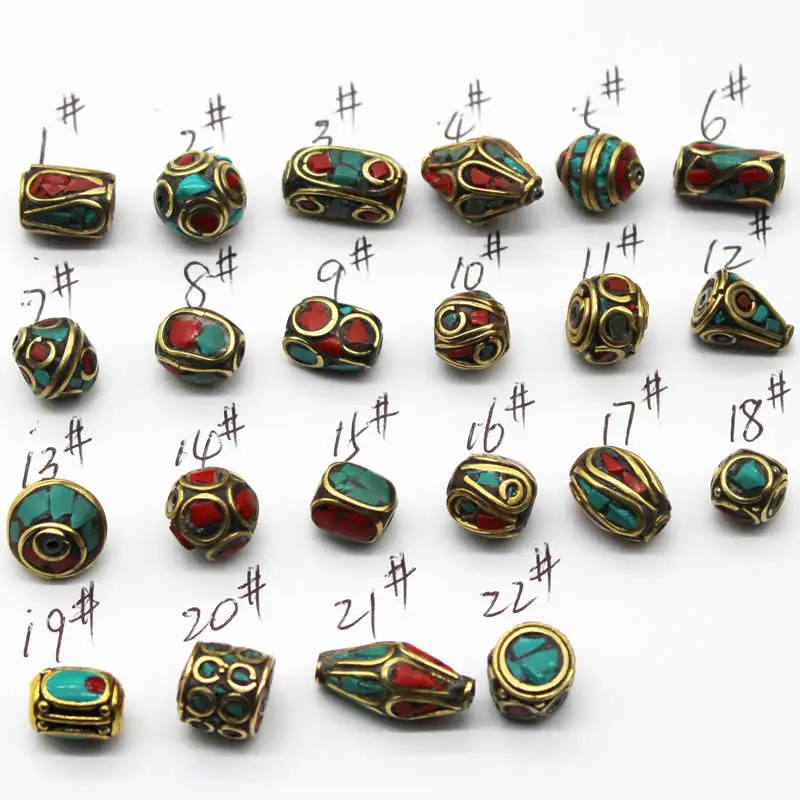 Wholesale mix handmade Nepal beads, Tibetan beads charms DIY jewelry making accessories, antique ...