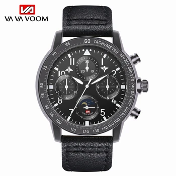 

VAVA VOOM new fashion trend men's casual leather strap cool classic business quartz watch Montre Femme Wrist Relogio Masculino