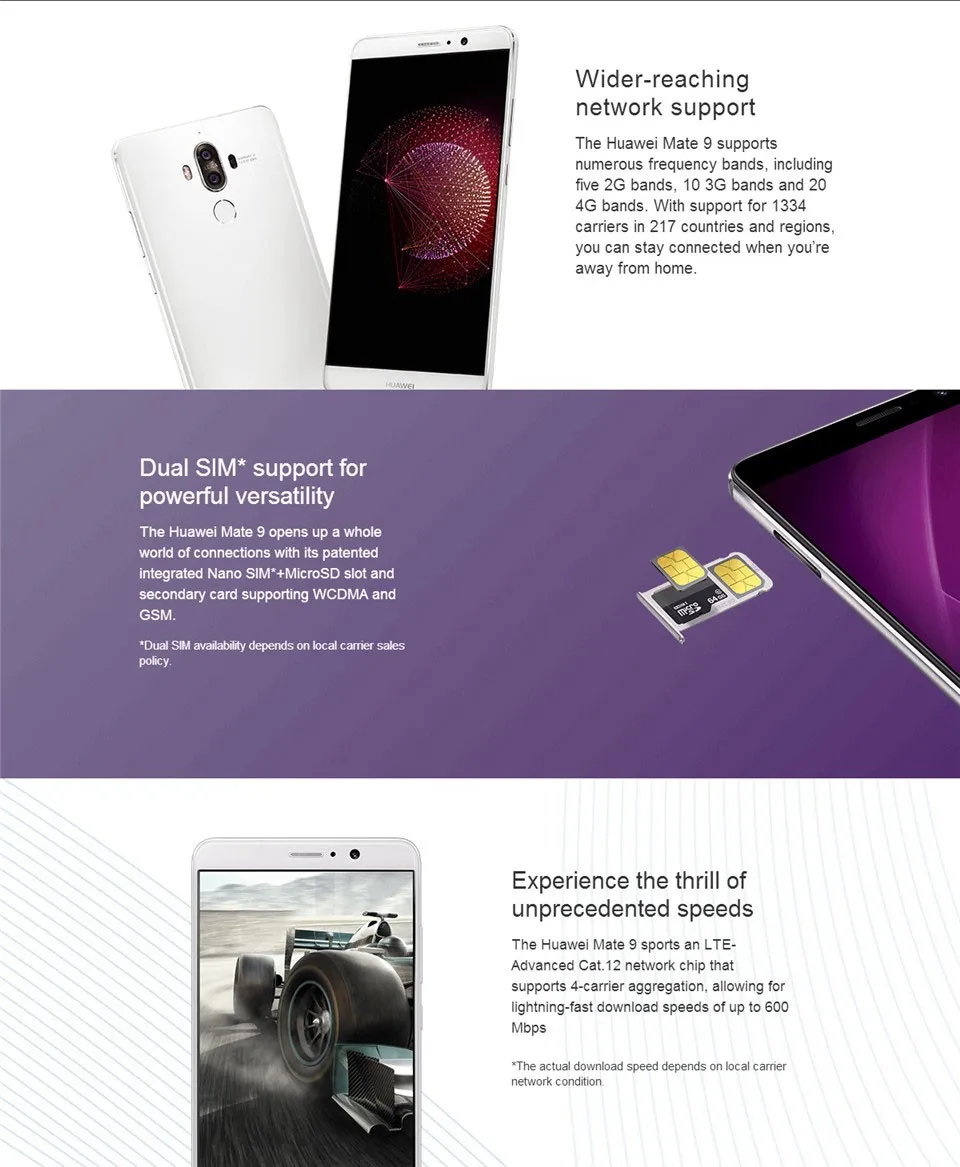 best huawei cell phone International Firmware HuaWei Mate 9 4G LTE Cell Phone Kirin 960 Android 7.0 5.9" FHD 1920X1080 6GB RAM 128GB ROM 20.0MP NFC latest cellphone of huawei