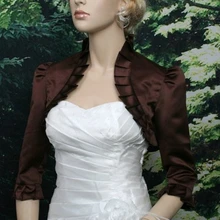 Дизайн винтажные женские накидки элегантные черные гофрированные Болеро Половина рукава атласные вечерние платья Свадебные официальные куртки для вечеринок