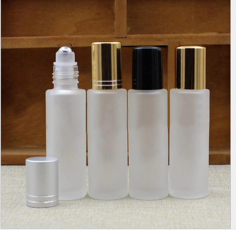 

15ml frosted glass bottle with ( steel ball ) roll on matte silver lid for eye cream,perfume,essentical oil,deodorant bottle