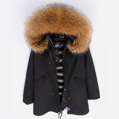 Модное женское новое зимнее пальто с капюшоном из меха енотовидной собаки пуховик Роскошная меховая парка - Цвет: Color 6