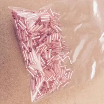 

2017 Hot Sale 2*6MM 60G/1440Pcs Glass Seed Bugle Beads Silver Core Czech Jewelry Garment Accessories Pink