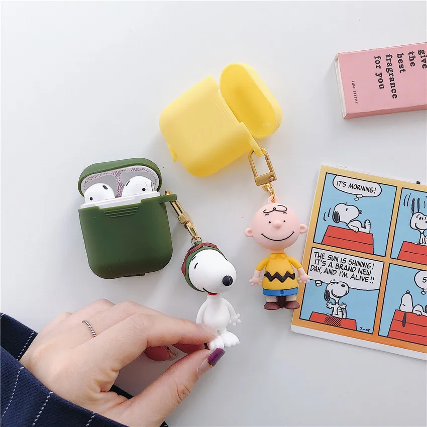 

Cute Silicone Case For Apple Airpods Cute Case Bluetooth Earphone Protective Cover For Airpods Air pods Case Cartoon Key Ring