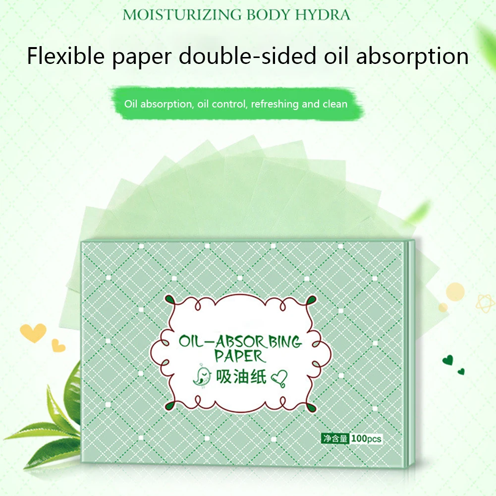 

100Pcs/Pack Professional Green Tea Mild Comfortable Oil Absorbing Paper Soft Blotting Skin Care Facial Clean Face Make Up Tools