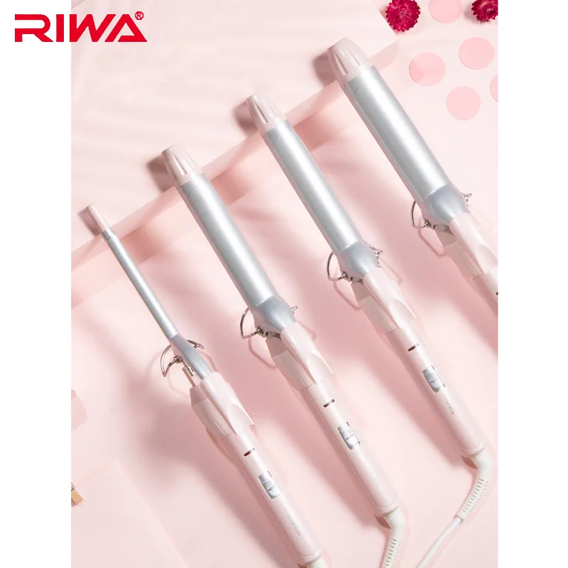 Riwa Wand Curling Iron 9 Mm Two Temperature Control Hair Crimper Curl