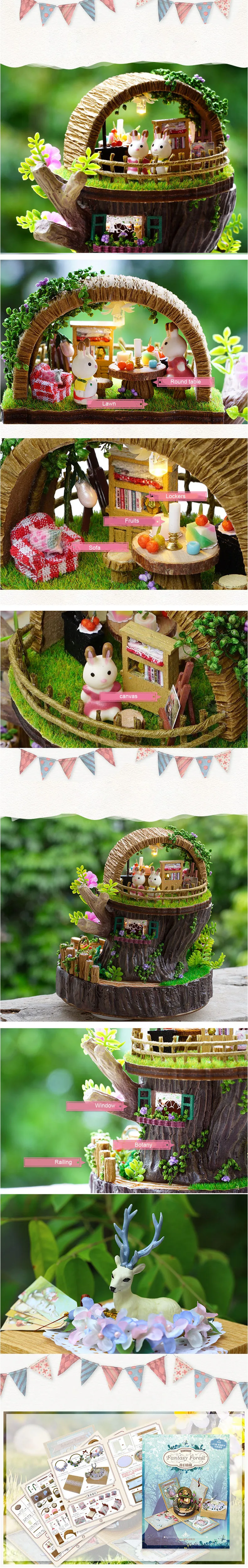 Mylb новые Кукольный дом Мебель DIY Миниатюрный 3D Деревянный miniaturas кукольный домик Игрушечные лошадки для детей подарки на день рождения Фэнтези лес