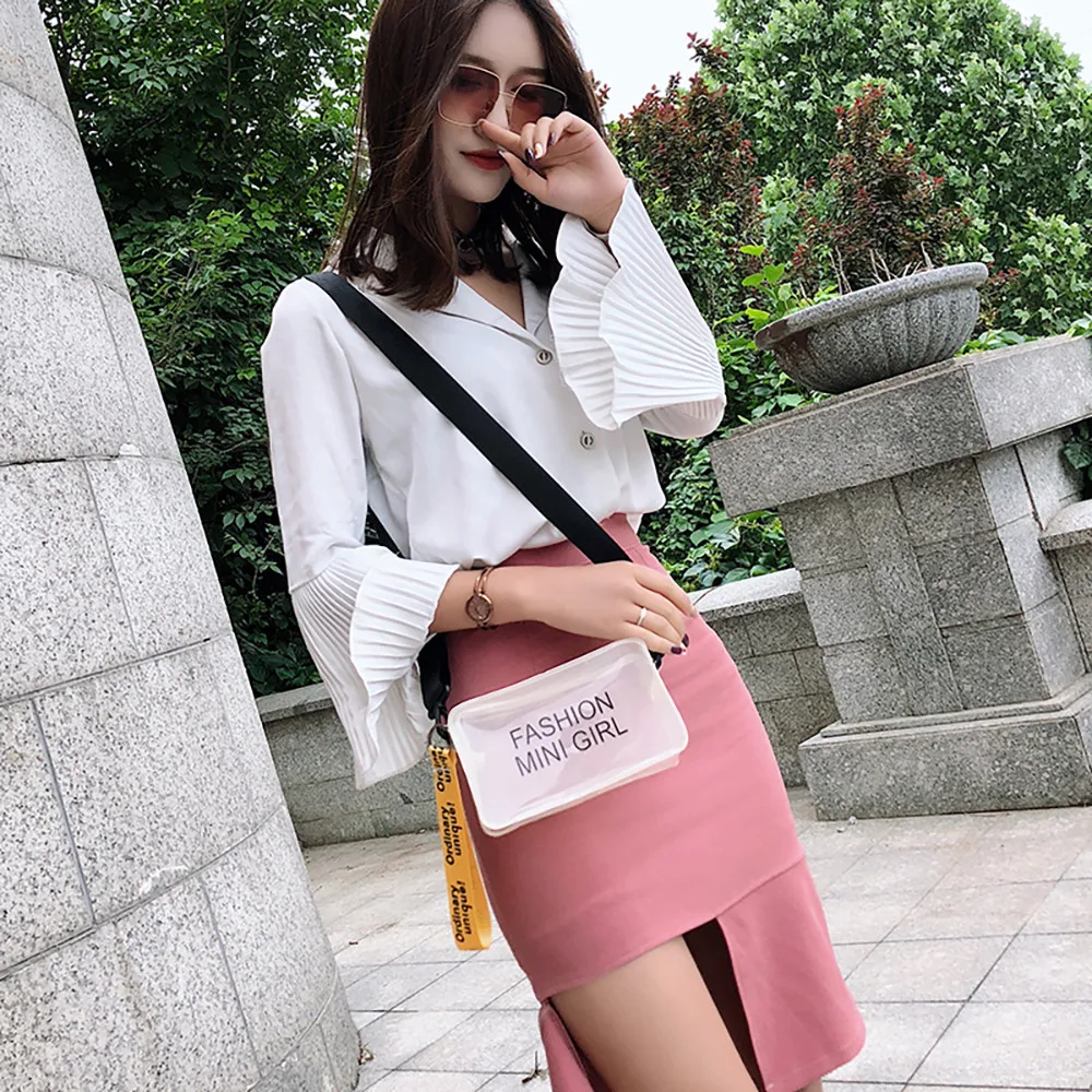 2019 woman transparent jelly shoulder city walking diagonal small square bag fanny pack pretty sexy waterproof package 40J4 (9)