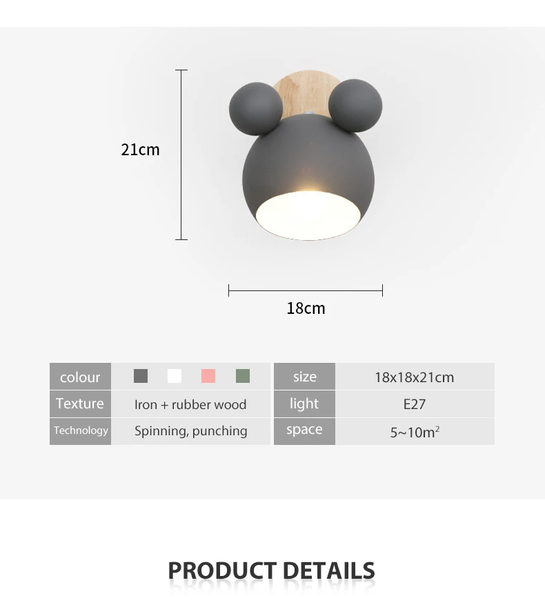  Nordic wooden wall lamps cute coloful wall sconces kitchen restaurant macaroon Decorative Bedside l - 33030711148