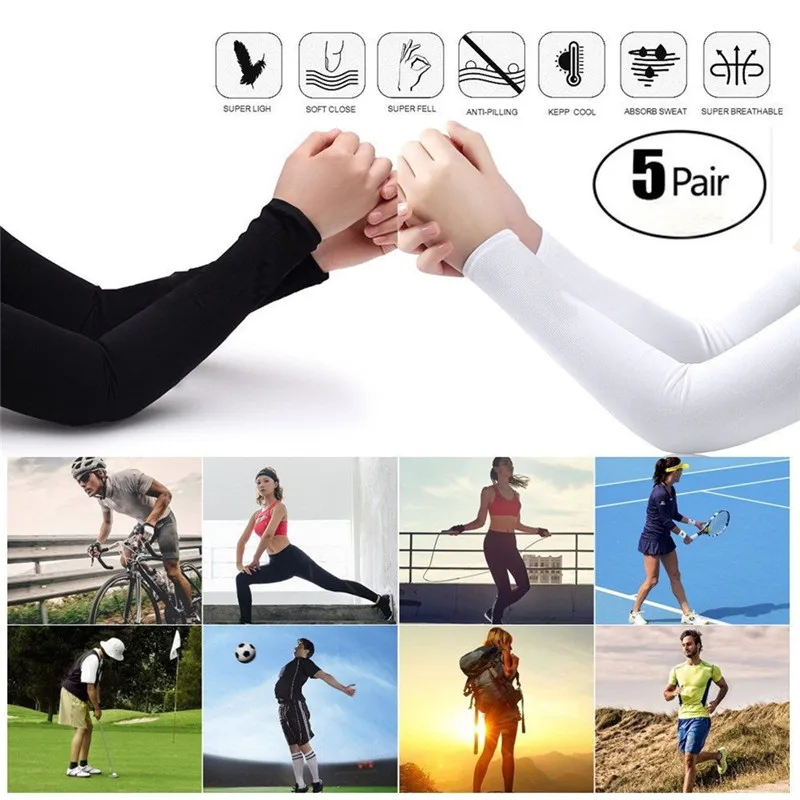 5 Pairs Men Women Summer Sun UV Sun Protection Basketball Sport