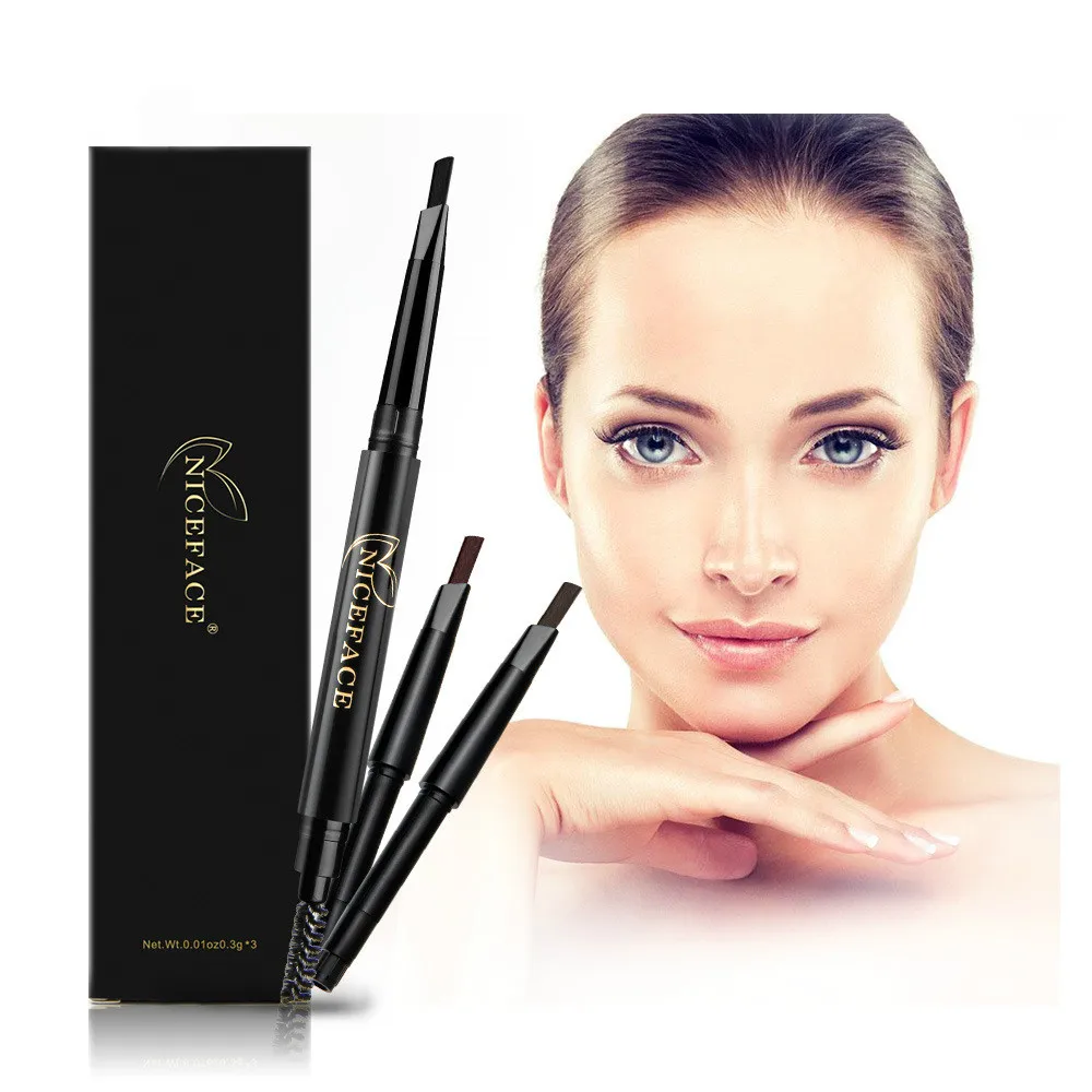 

Brand Makeup Eyebrow Automatic Pro Waterproof Pencil Makeup 4 Style Paint Eyebrow Pencil Cosmetics Brow Eye Liner Tools+2 Refill
