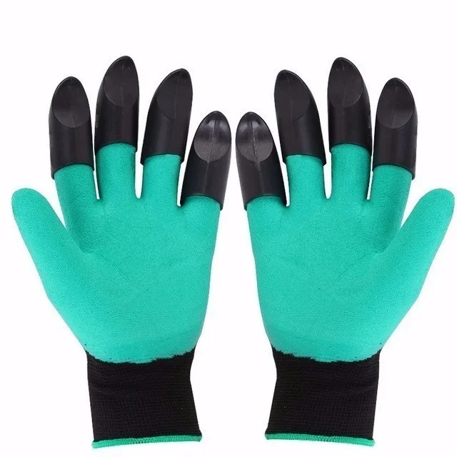 1 пара садовых перчаток с 4 ABS пластиковыми когтями для копания посадки сада Genie резиновые перчатки легко копать и сажать - Цвет: B gloves