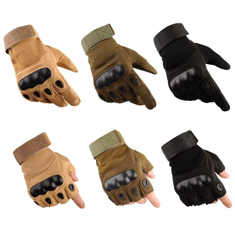 Tactical Hard Knuckle Full Finger Gloves Men Womens Outdoor Sports Camping Hiking Trekking Mountaineering Climbing Armor Mittens