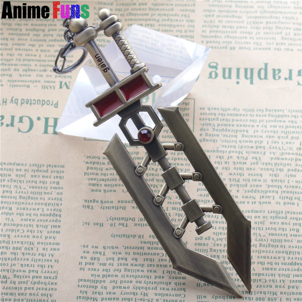 

17cm Game League Of Legends Weapon Keyring Demacia Garen LOL Sword Model Pendant Keychain Charm Gift drop-shipping