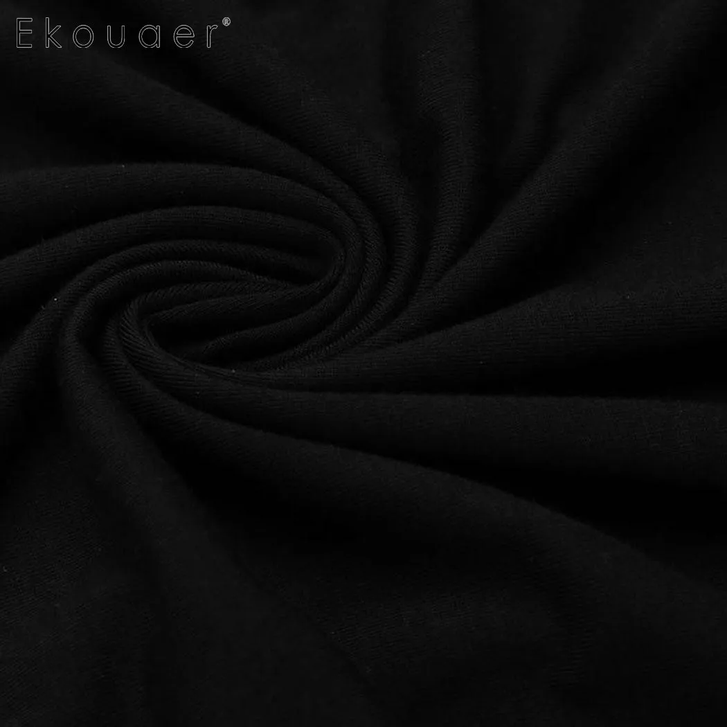 Ekouaer женский Пижамный костюм с круглым вырезом и высокой талией ночная рубашка