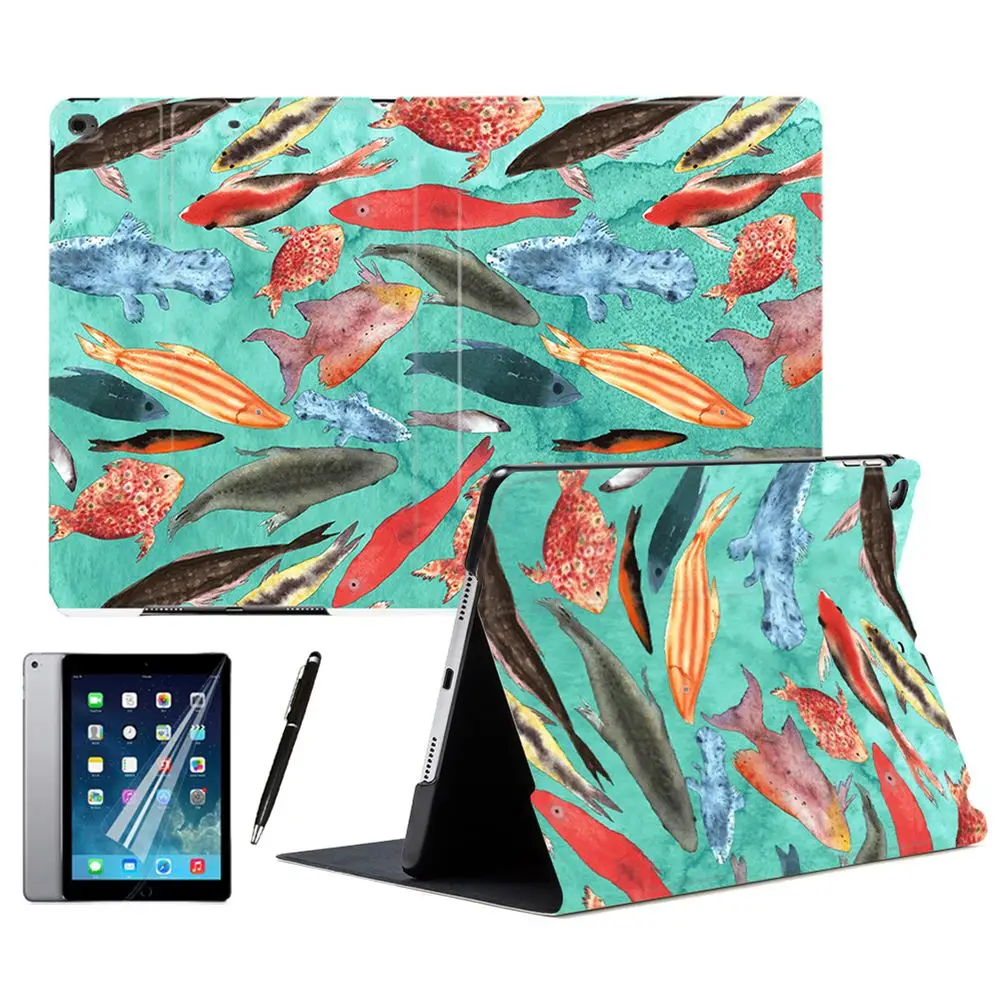 For Apple iPad Air 1 2 9 7 2017 2018 Mini 4 Sea Animals Cartoon Fishes
