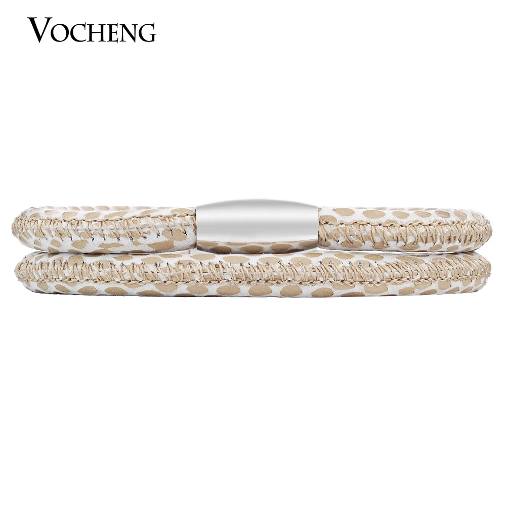 

Endless Charms Sheepskin Bracelet 4 Sizes Stainless Steel Magnet Clasp Stylish Leopard Interchangeable Jewelry VC-038