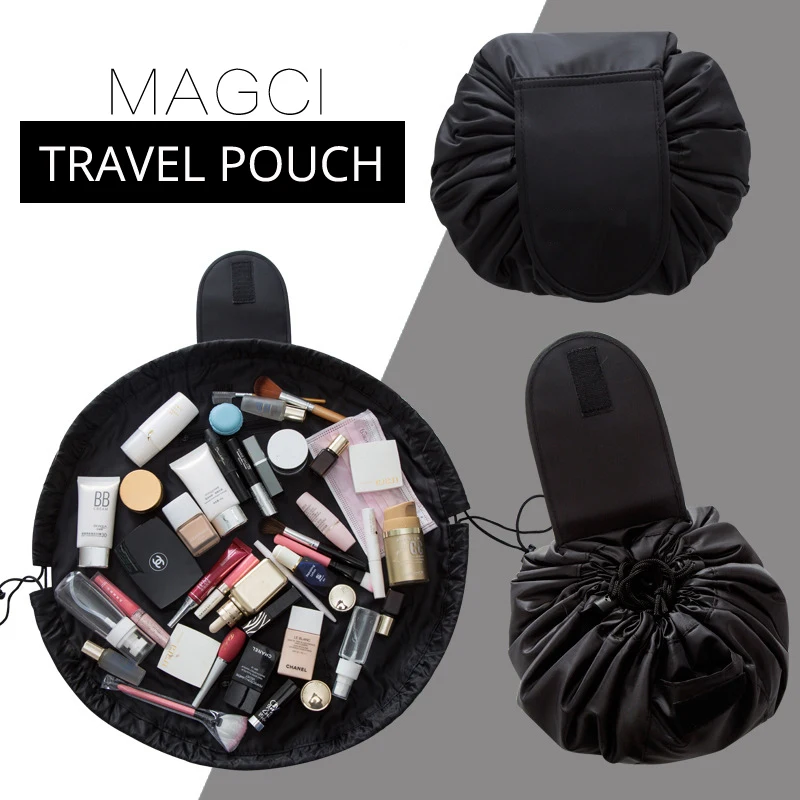 Hot Women Drawstring Cosmetic Bag Fashion Travel Makeup Women Drawstring Cosmetic Bag Fashion Travel Makeup Organizer Make Up Case Storage Pouch Toiletry Beauty Kit Box Wash