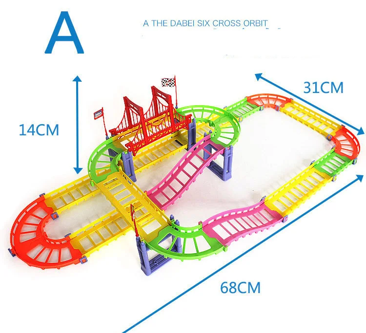 88 шт./компл. 3D DIY трек Электрический Железнодорожный вагон роторная модель здания набор комплектов поезд трек слот игрушка для обучения гоночных орбит автомобилей