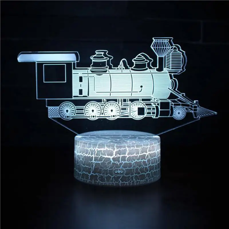  Excavating 3D Desk Lamp Machinery Vehicle Bulldozer Tractor 3D 7 Color Lamp Visual Led Night Light 