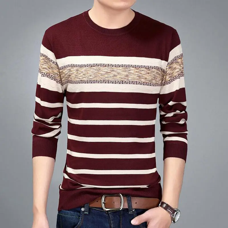 HEISMR. C мужской свитер осенний и зимний мужской приталенный Повседневный шерстяной пуловер с круглым вырезом Свитера Мужская брендовая одежда HK16