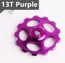 11/13T велосипеды керамики/Сталь подшипник полые опорное колесо задний переключатель дорожный велосипед MTB направляющий ролик Часть 6 Цвет - Цвет: 13t Steel Purple