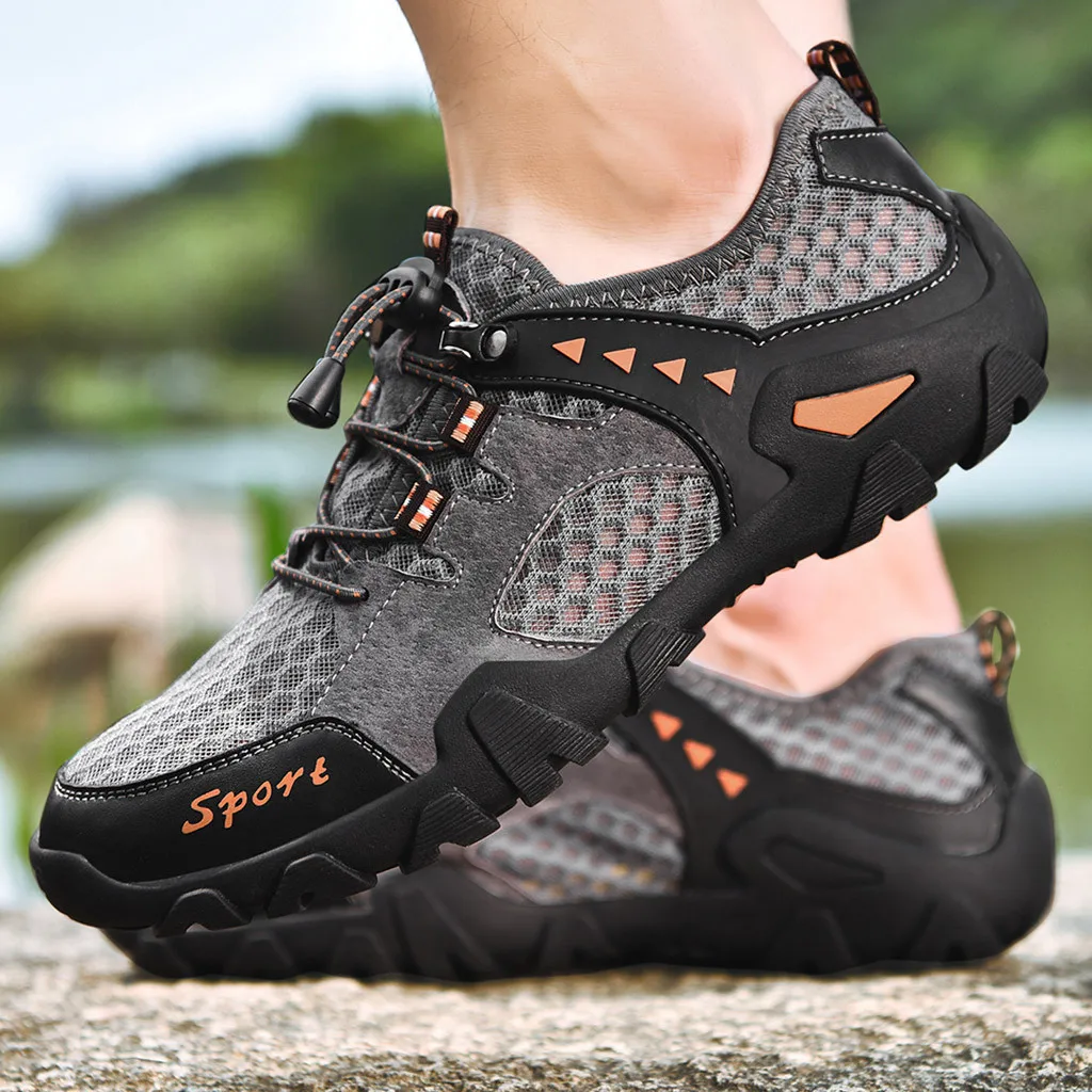 

sneakers men running shoes Outdoor Mesh Casual Sport Hollow Shoes Breathable Mountaineering Sneakers training shoes men#G2