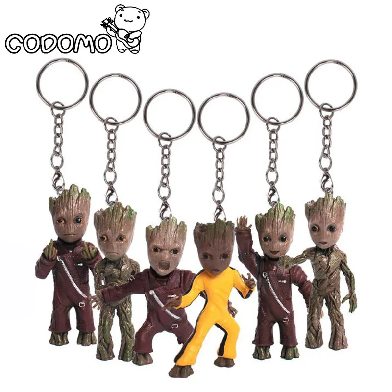 

Guardians of the Galaxy Groot Doll Model Keychain PVC 2017 New Guardians of the Galaxy VOL2 Baby Groot action figure toy cosplay