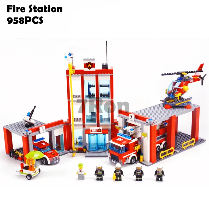 BELA 10831 City Fire Station Building Blocks Sets Bricks Kids Classic Model Toys For Children Gift Compatible with Lego 60110 bela city heartlake food market diy building blocks set mia maya figures bricks compatible with l brand toys for children gift