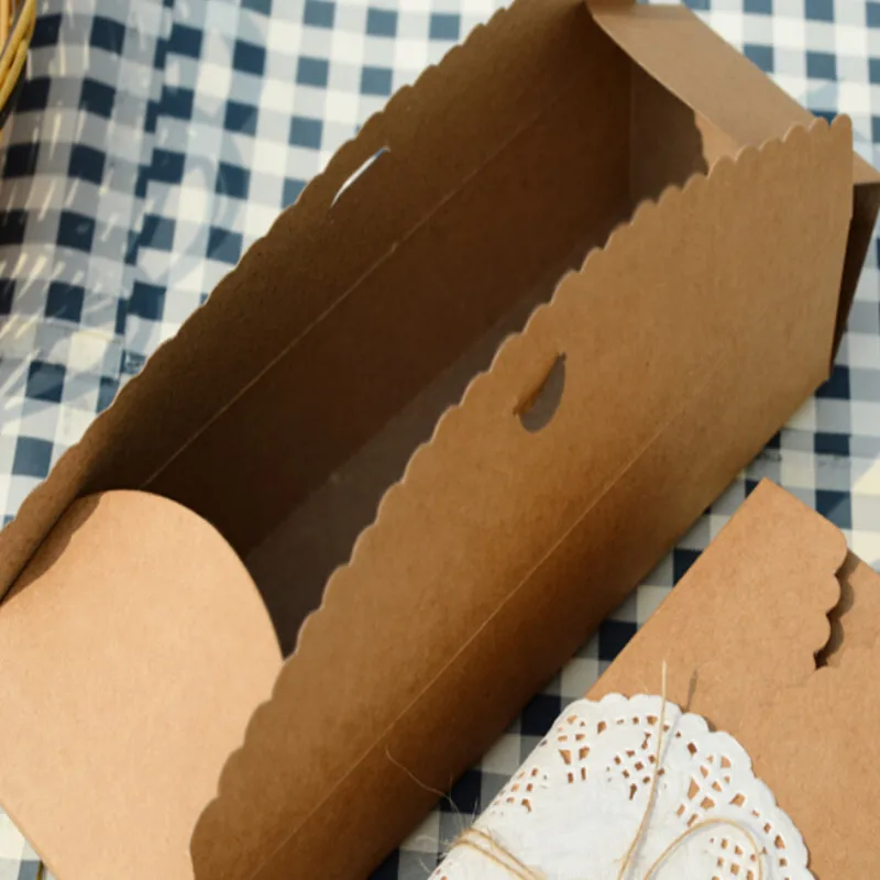 10pcs/lot 23.5*4*7cm Retro Mini Kraft Paper Box DIY Wedding Gift Favor Boxes Party Candy Box Mini Cake Box Packaging HPP053