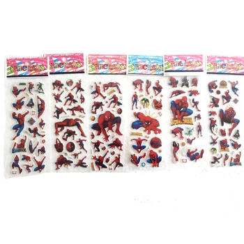 

6pcs 3D cartoon spiderman Bubble stickers anime decals wall stickers for kids gift puffy reward rooms decoration 6 sheets