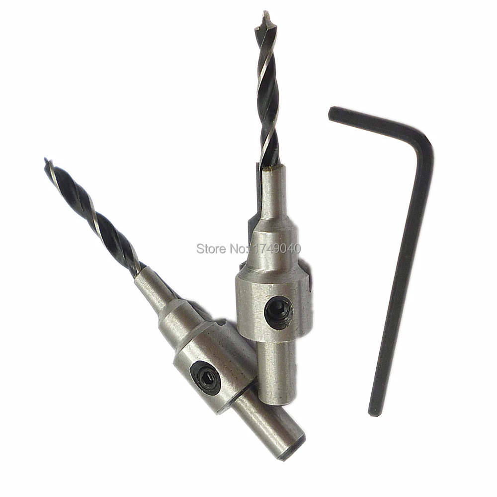 2pcs Countersink Drill Bit Set 4mm 6mm 5mm 7mm Woodworking Carbon Steel