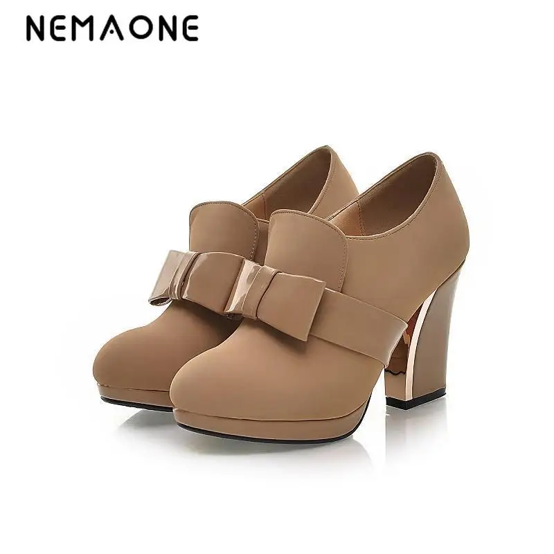 

NEMAONE 2017 new spring womens casual high heels shoes sexy thick heels platform europe womens shoes,female pumps Dropshipping