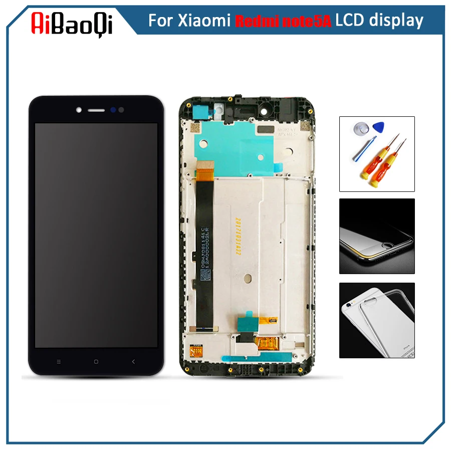 

100% протестированный ЖК-дисплей для Xiaomi Redmi Note 5A, сенсорный экран, дигитайзер в сборе + сменная рамка для xiaomi note 5a prime/pro