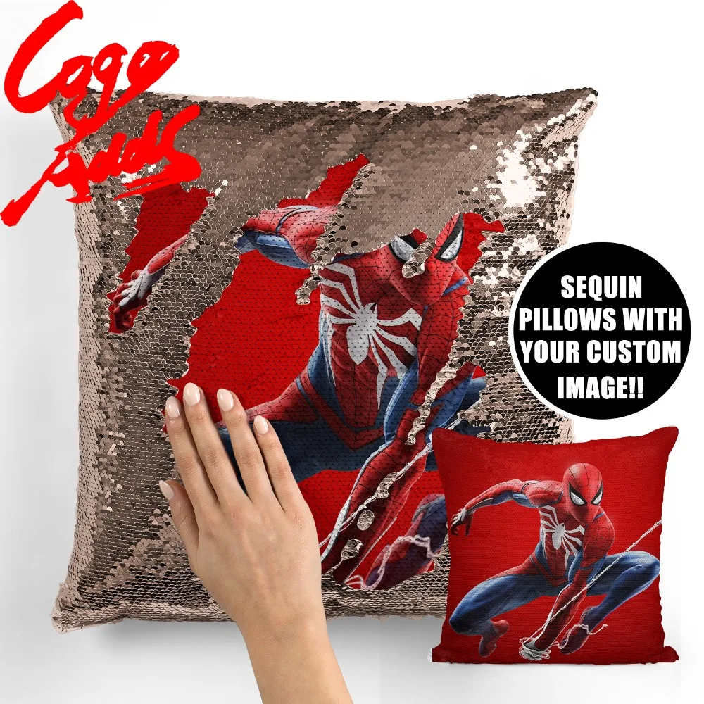 

Spider man cheap throw pillow covers decorative pillow cover 40*40 sequin magic pillow
