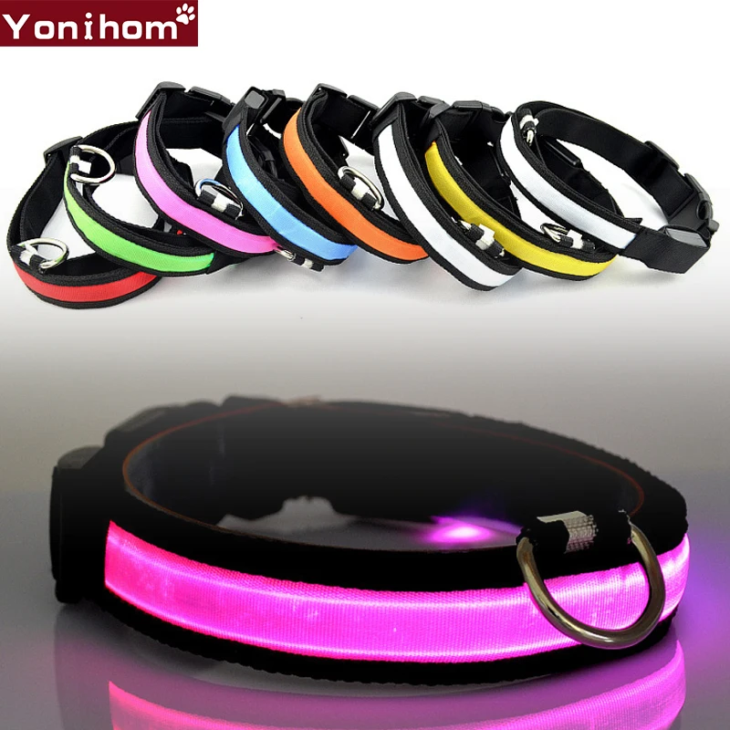 Dog Collar Electronic Nylon LED Collar Dog Light Night Safety LED Flashing Glow Pet Supplies Pet