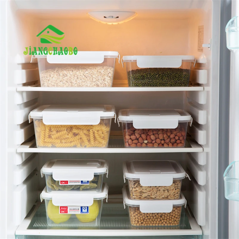 

JiangChaoBo Microwave Portable Lunch Box Refrigerator Fruit Crisper Plastic Storage Box Small Lunch Box Sealed Box