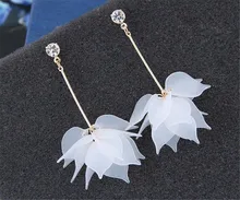 Sexemara nova flor artesanal bohemia boho brincos moda longo pendurado brincos de cristal feminino casamento brincos festa jóias