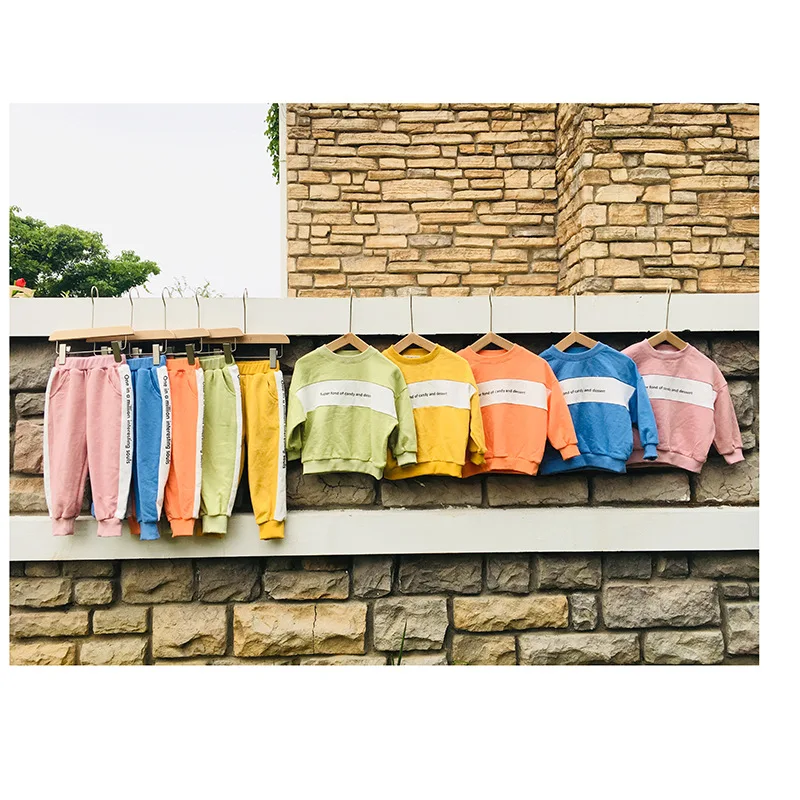 Korean Style Girls 2PCS Set Printed T-shirt+Long Pants Autumn Kids Suits Baby Clothes 1-6t