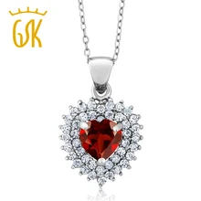 GemStoneKing 2.47 Ct Coronary heart Form Pink Garnet Pendant Necklace For Girls 925 Sterling Silver Superb Jewellery 2016 Mom’s Day Reward
