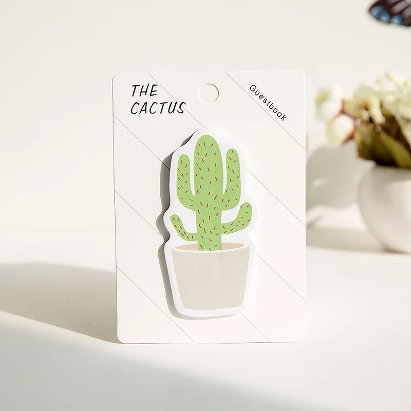 Jonvon 4 PCS cactus pad of Korean creative канцтовары наклейки N stick a label стикер школьные