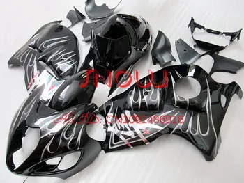 

White flame in black for Hayabusa GSXR1300 96-07 GSX R1300 GSXR 1300 GSX-R1300 96 97 98 99 00 01 02 03 04 05 06 07 Fairing Kit