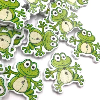 

DIY Frog Pattern Wooden Buttons Fit Sewing and Scrapbook 2 Hole 29mm WB403